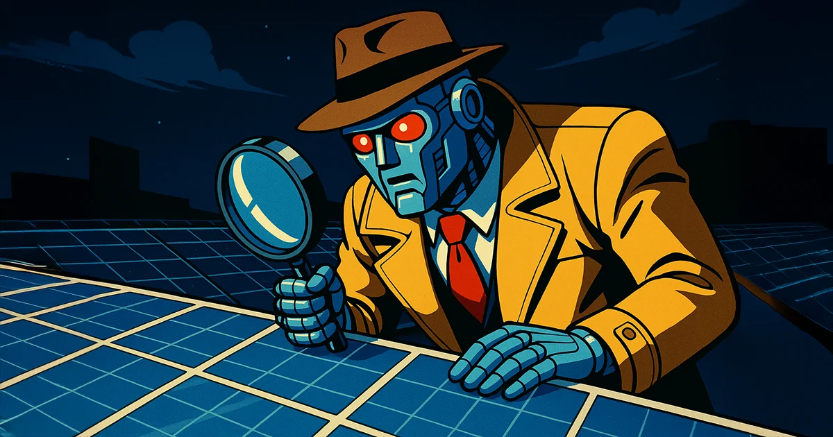 Ein Roboter-Detektiv überprüft Solarzellen